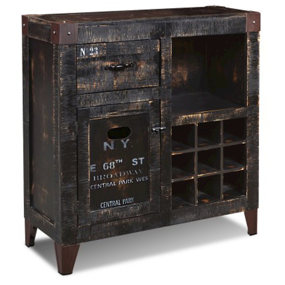 City Wine Cabinet & Bar - New York - 36" - With Graffiti. Picture 1
