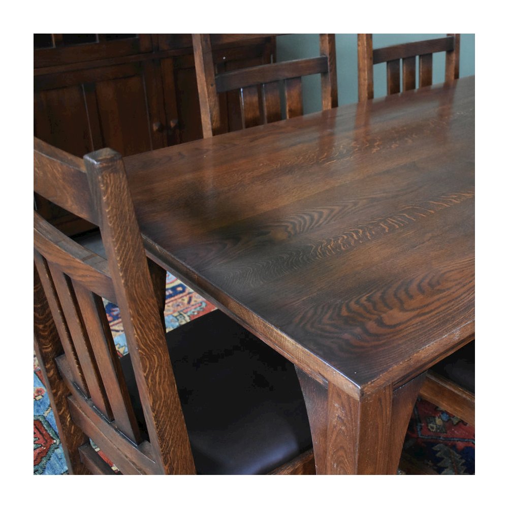 Mission 70" Solid Oak Dining Table - Walnut. Picture 3