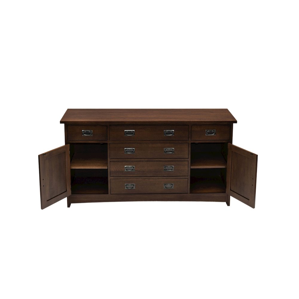Mission Oak 6-Drawer 62" Sideboard - Walnut. Picture 5