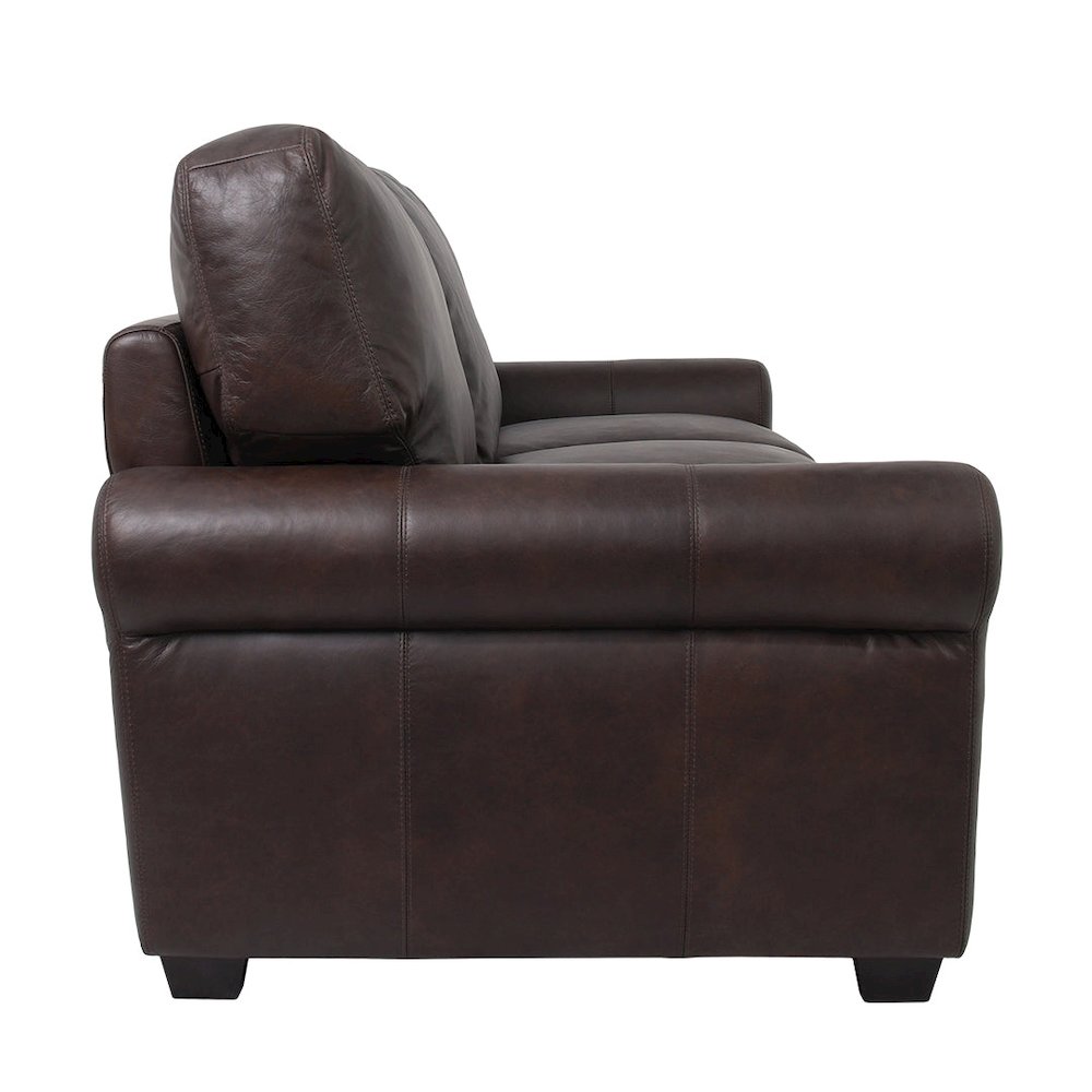 Florentine Top Grain Leather Sofa - Brown. Picture 3