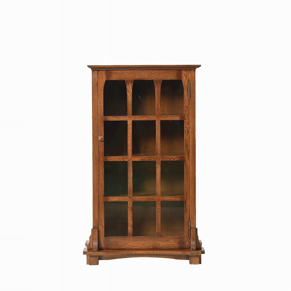 Mission Solid Oak Display Bookcase - Walnut. Picture 1
