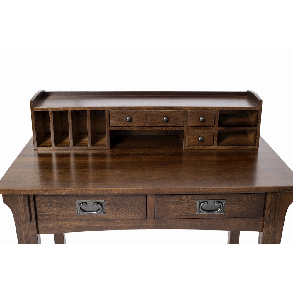 Mission Style Library Table with Removable Organizer - Walnut. Picture 4