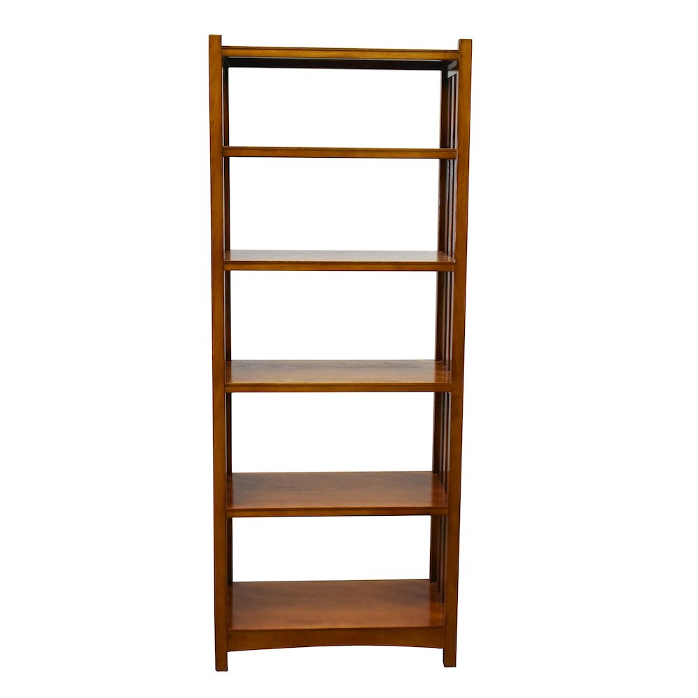 Mission Spindle Side 5 Shelf Bookcase - Michael's Cherry (MC1). Picture 2