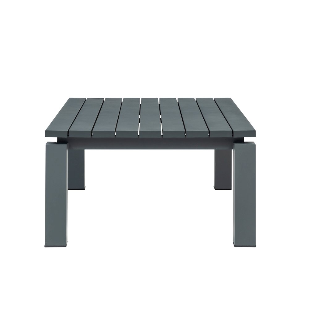 Sardinia Outdoor Aluminum Coffee Table - Gray. Picture 3
