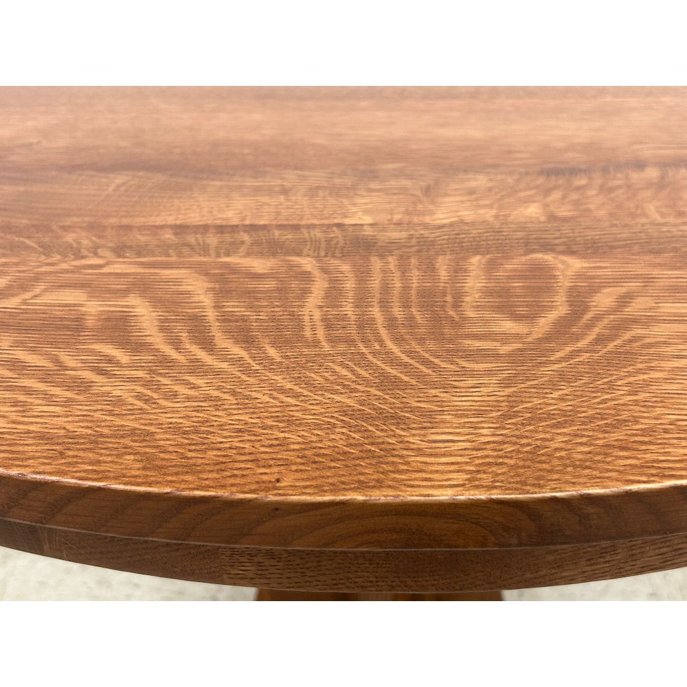 Quarter Sawn Oak Round Dining Table, Kitchen Table - 42" - Michael's Cherry. Picture 3