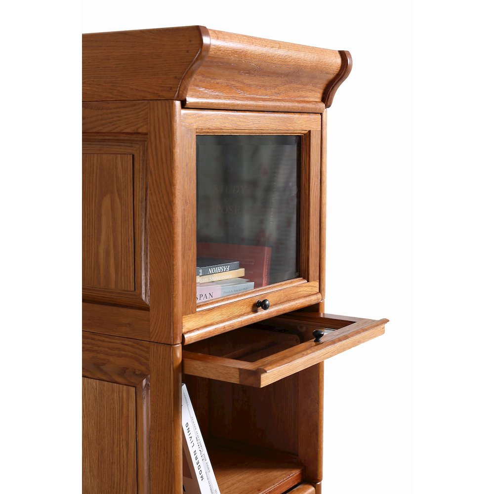 Mission Narrow Barrister Bookcase - Beveled Glass - Michael's Cherry. Picture 4
