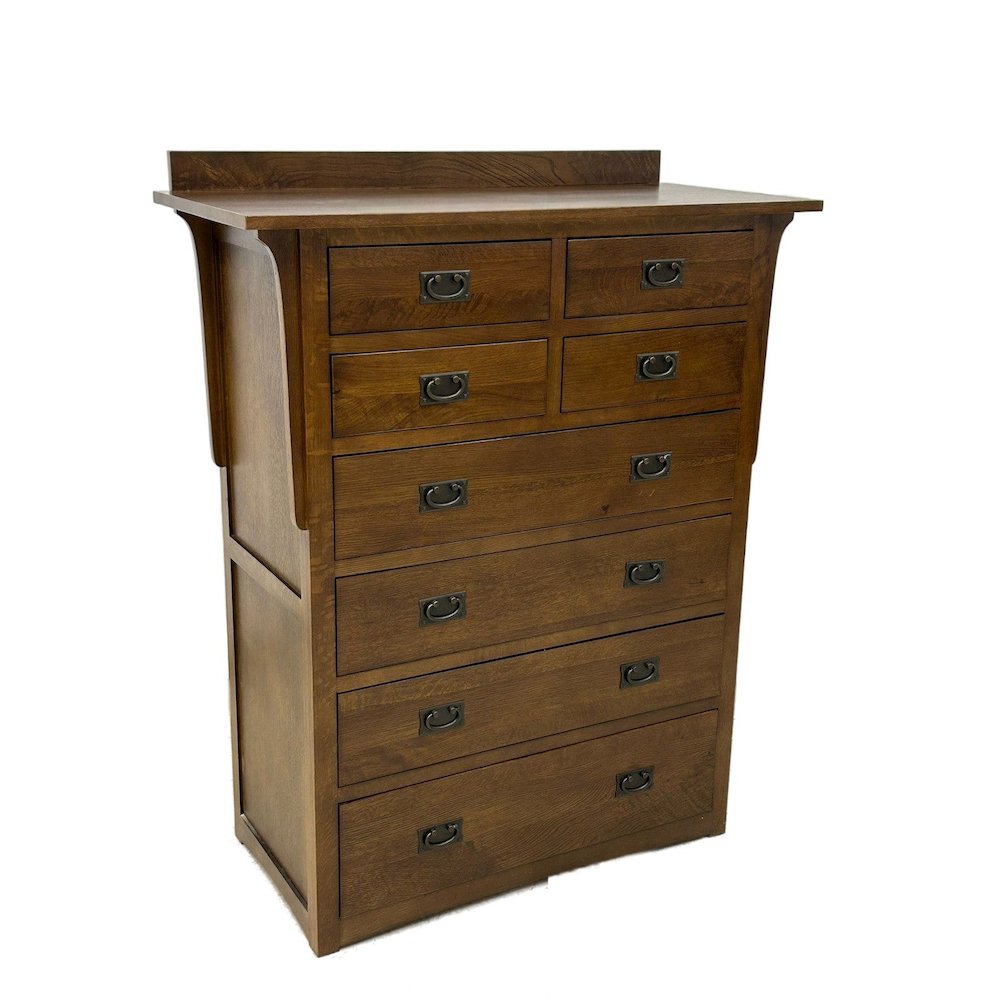 Mission Quarter Sawn Oak 8 Drawer Dresser - Walnut. Picture 1