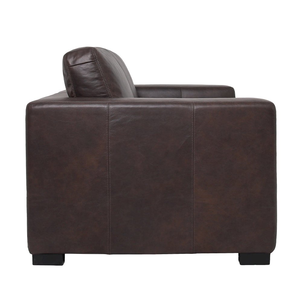 Argento Leather Love Seat - Dark Brown. Picture 3