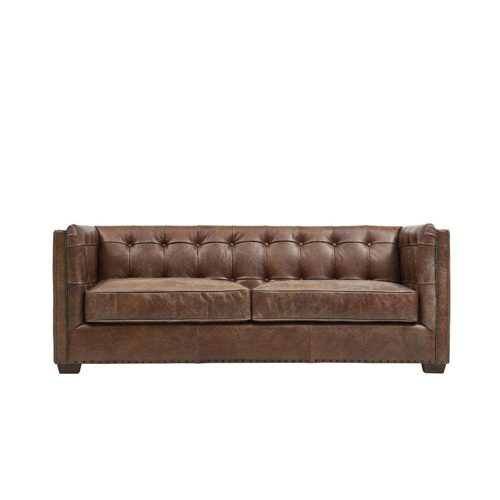 Tuxedo Leather Sofa - Bark Brown. Picture 2