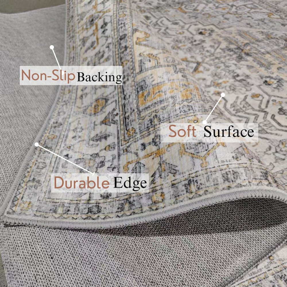 Area Rug Ultra Soft Washable Rug, Non Slip, Stain Resistant Rugs (2'7" x 9'). Picture 6