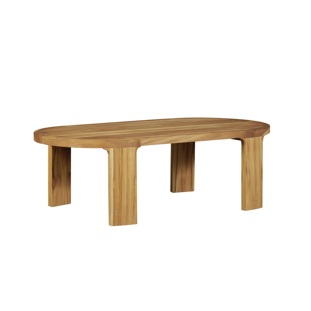 Eclipse Outdoor Solid Teak Wood Coffee Table. Picture 3