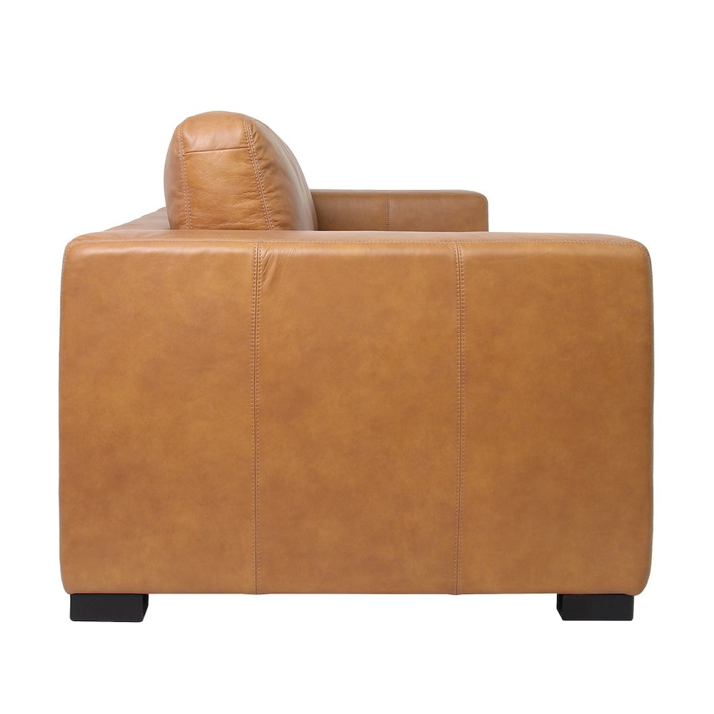 Argento Top Grain Leather Sofa - Tan. Picture 3