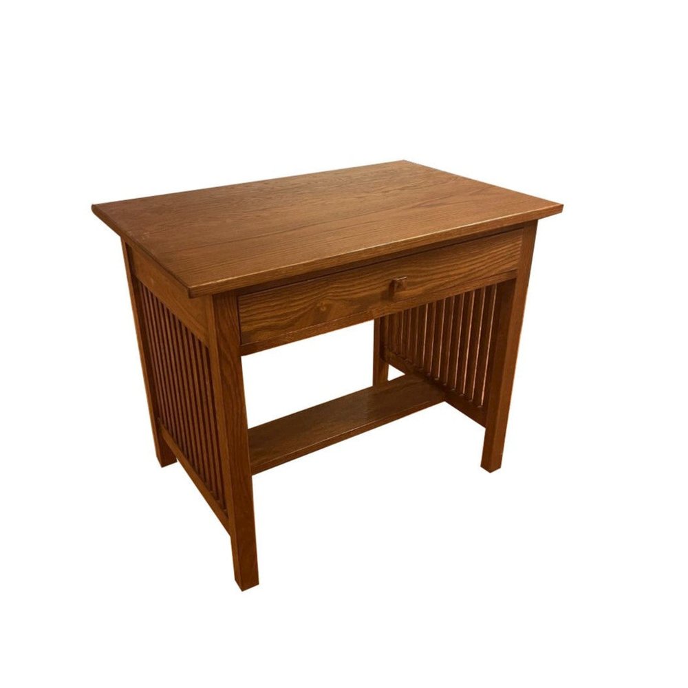 Mission / Arts And Crafts Solid Oak Writing Desk - 36 Inch - Walnut. Picture 1