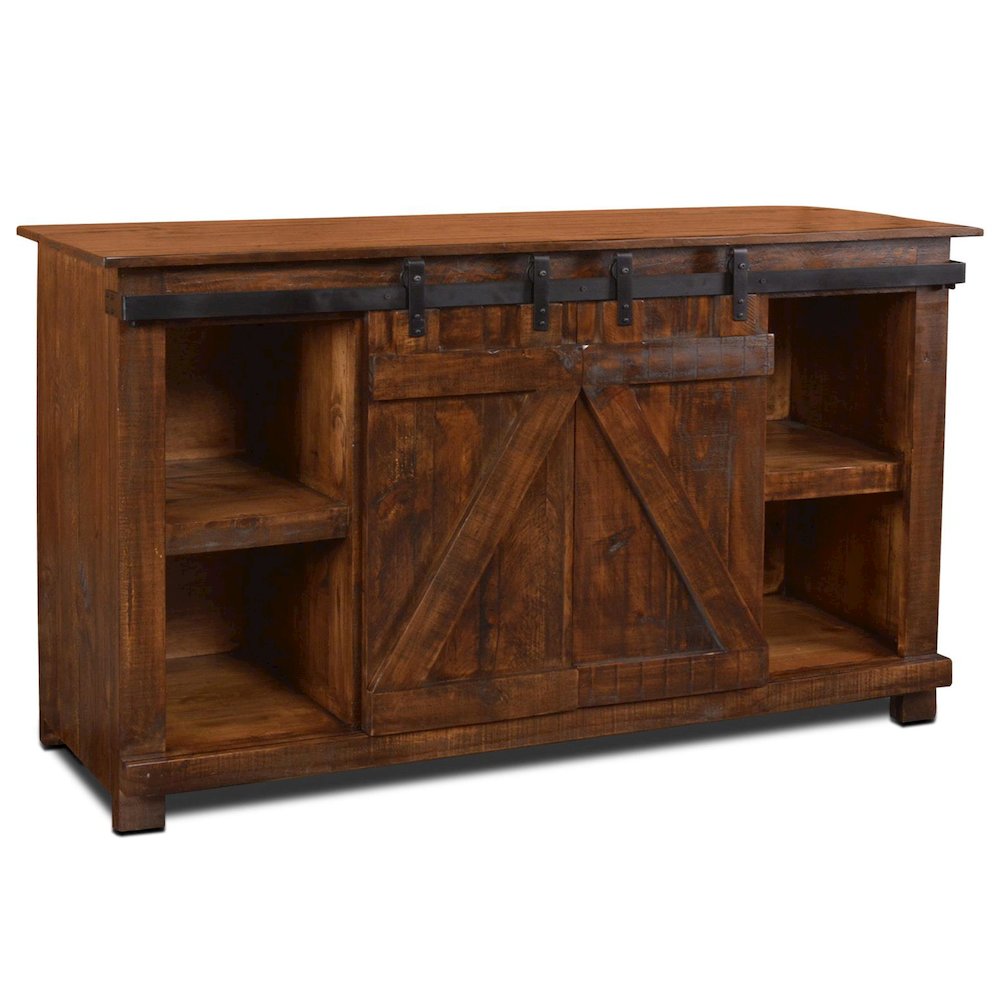 Westgate 60" Sliding Barn Door TV Stand - Dark Brown. Picture 2