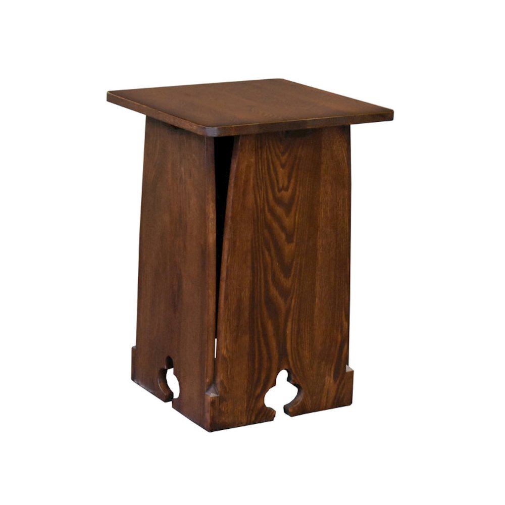 Mission Oak Tabouret Side Table - Walnut. Picture 1