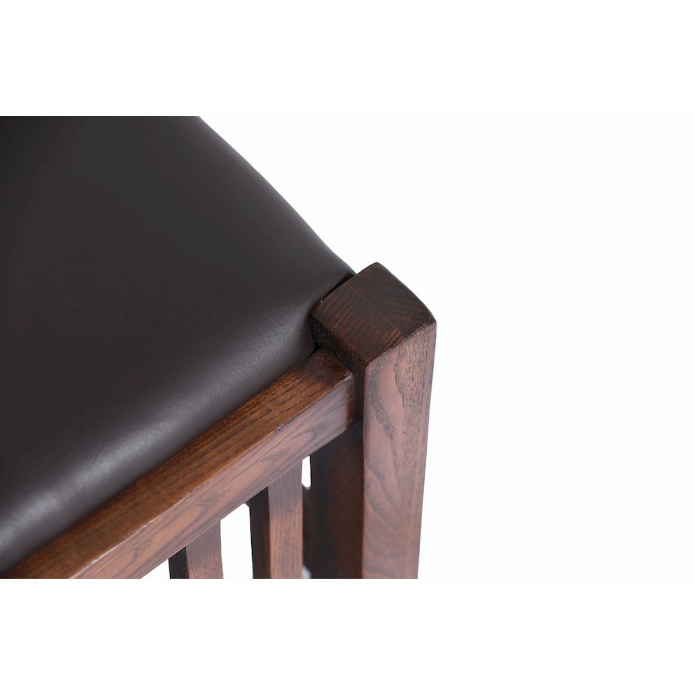 Mission Oak Foot Stool - Spindles Walnut. Picture 3