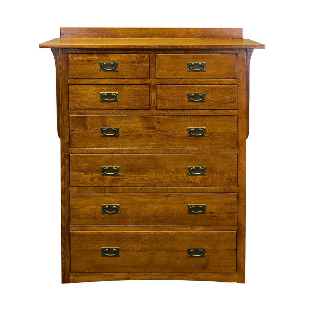 Mission Solid Oak 8 Drawer Dresser - Michael's Cherry. Picture 1