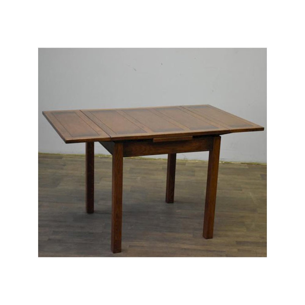 Mission Oak Kitchen Table With 2 Leaves - Walnut. Picture 1
