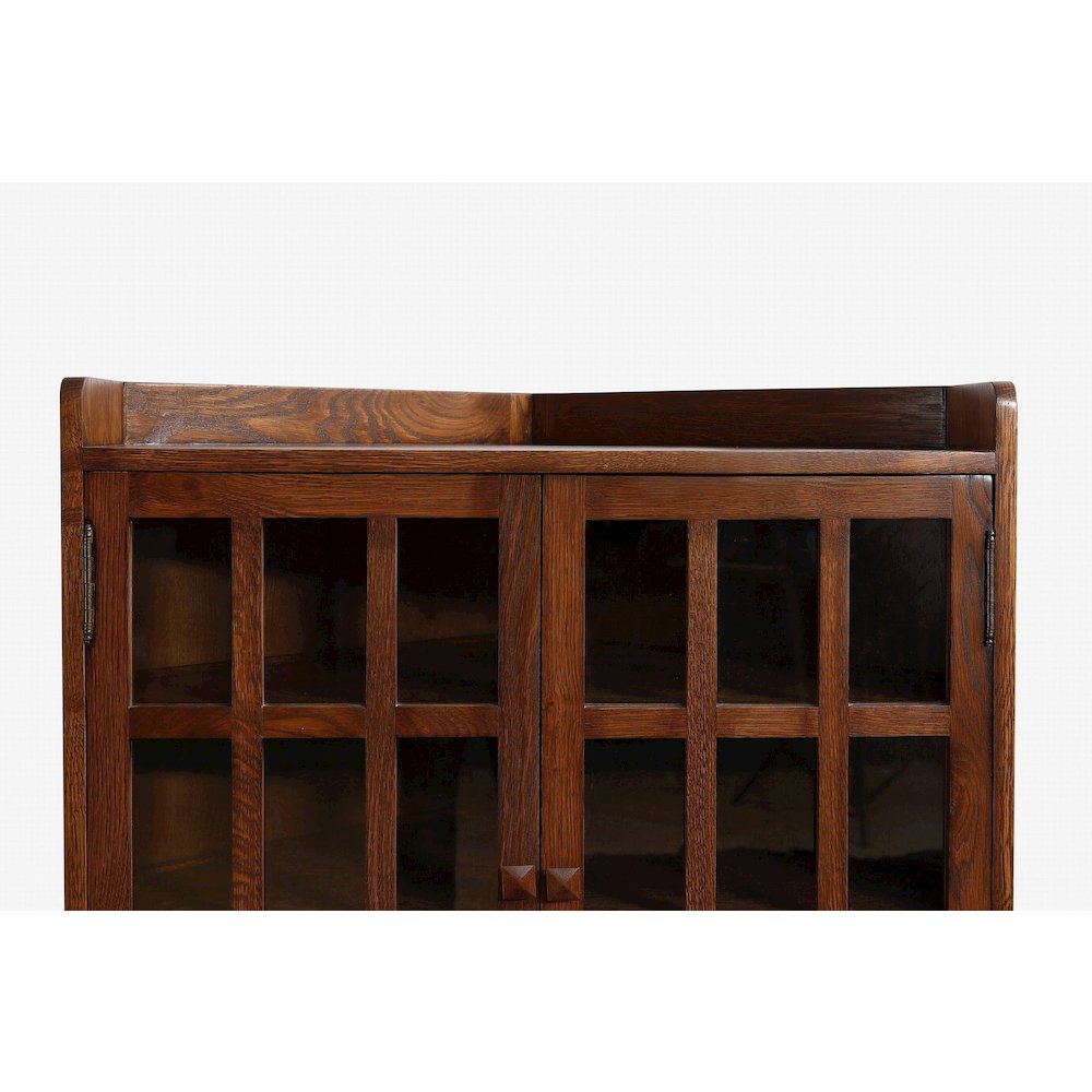 Mission Oak Corner Bookcase / Cabinet - Walnut. Picture 5