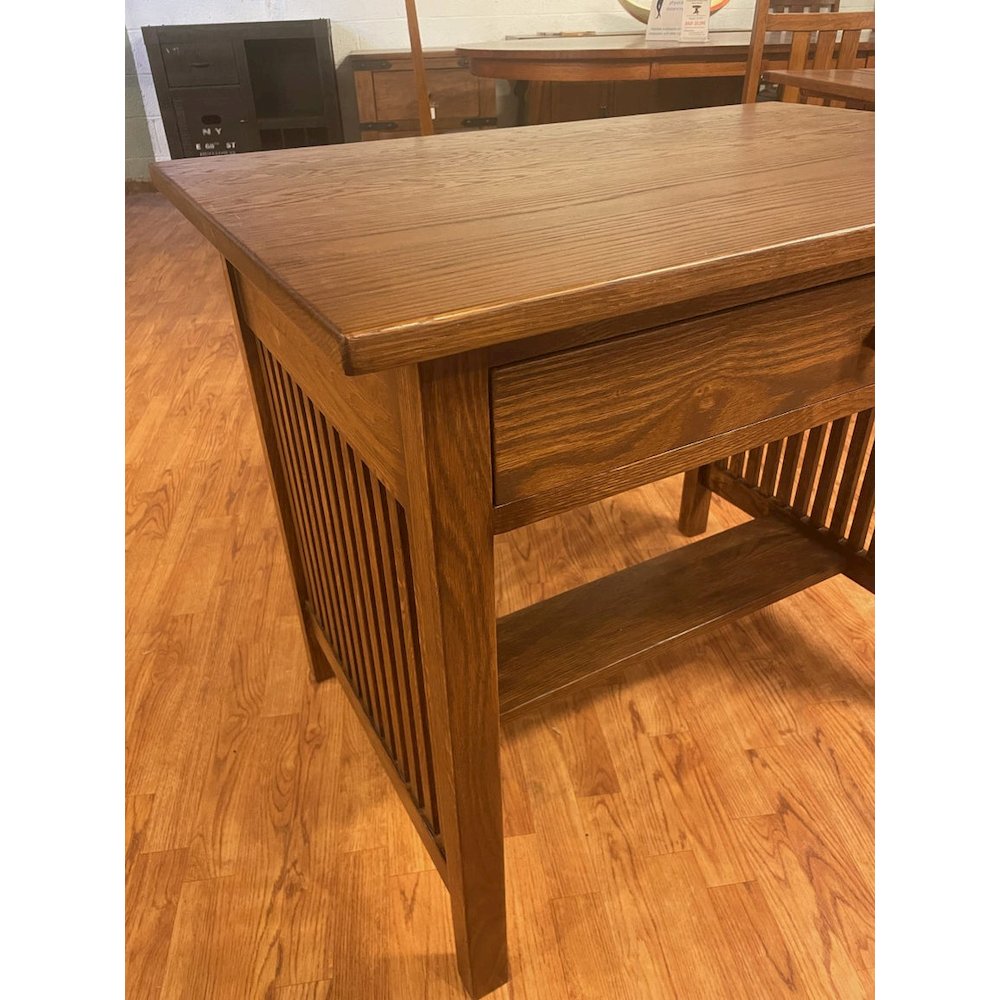 Mission / Arts And Crafts Solid Oak Writing Desk - 36 Inch - Walnut. Picture 3