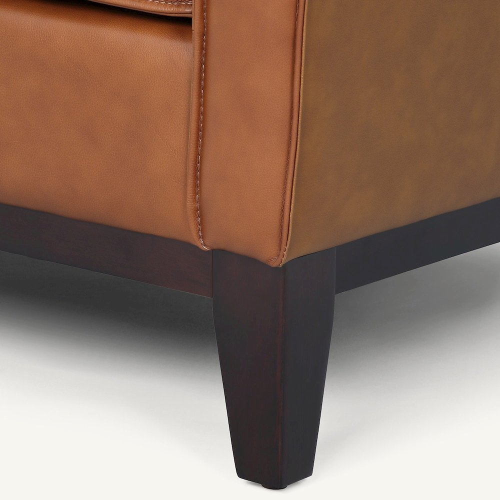 Samhara Top Grain Leather Sofa - Chestnut. Picture 3