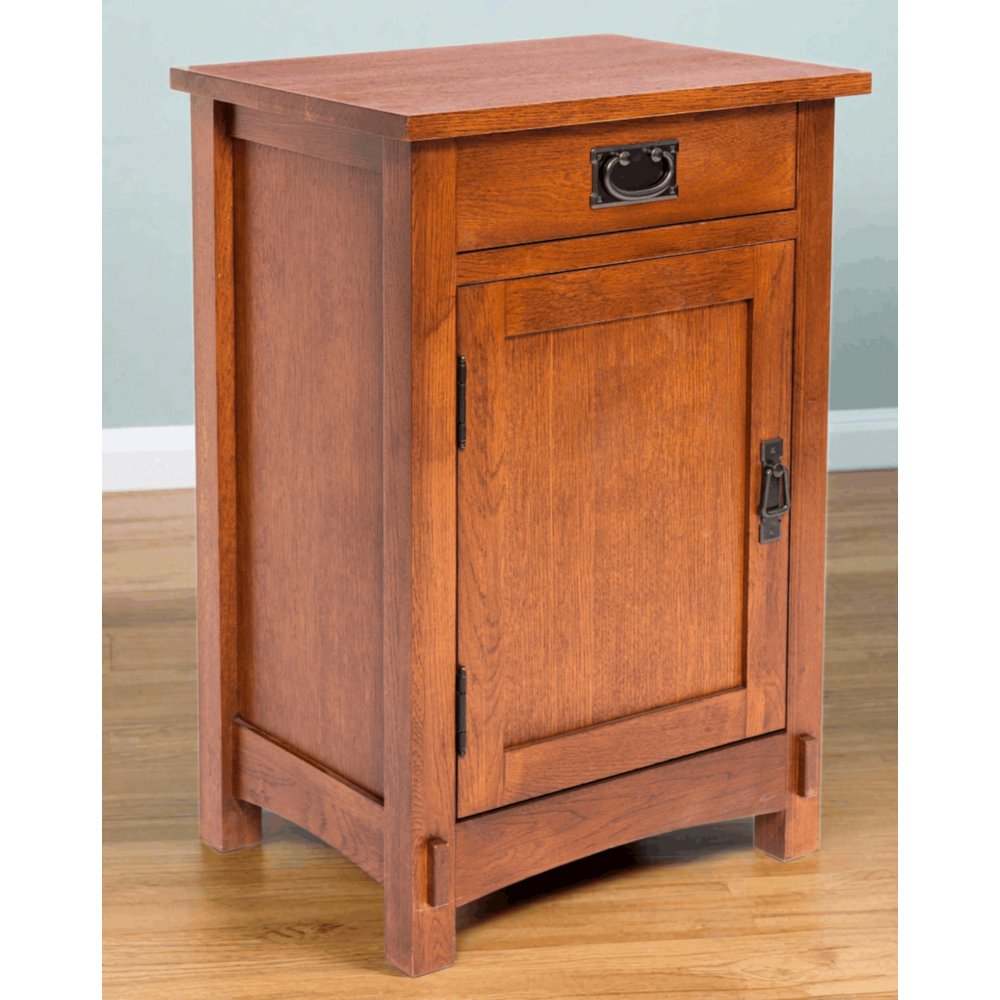 Mission / Arts and Crafts 1 Door, 1 Drawer Nightstand. Picture 1