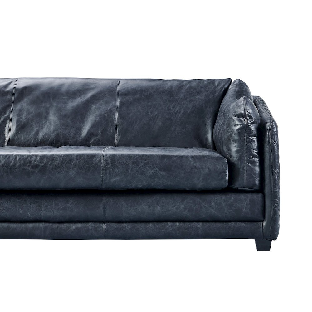 Waco Rustic Modern Sofa - Slate Leather. Picture 3