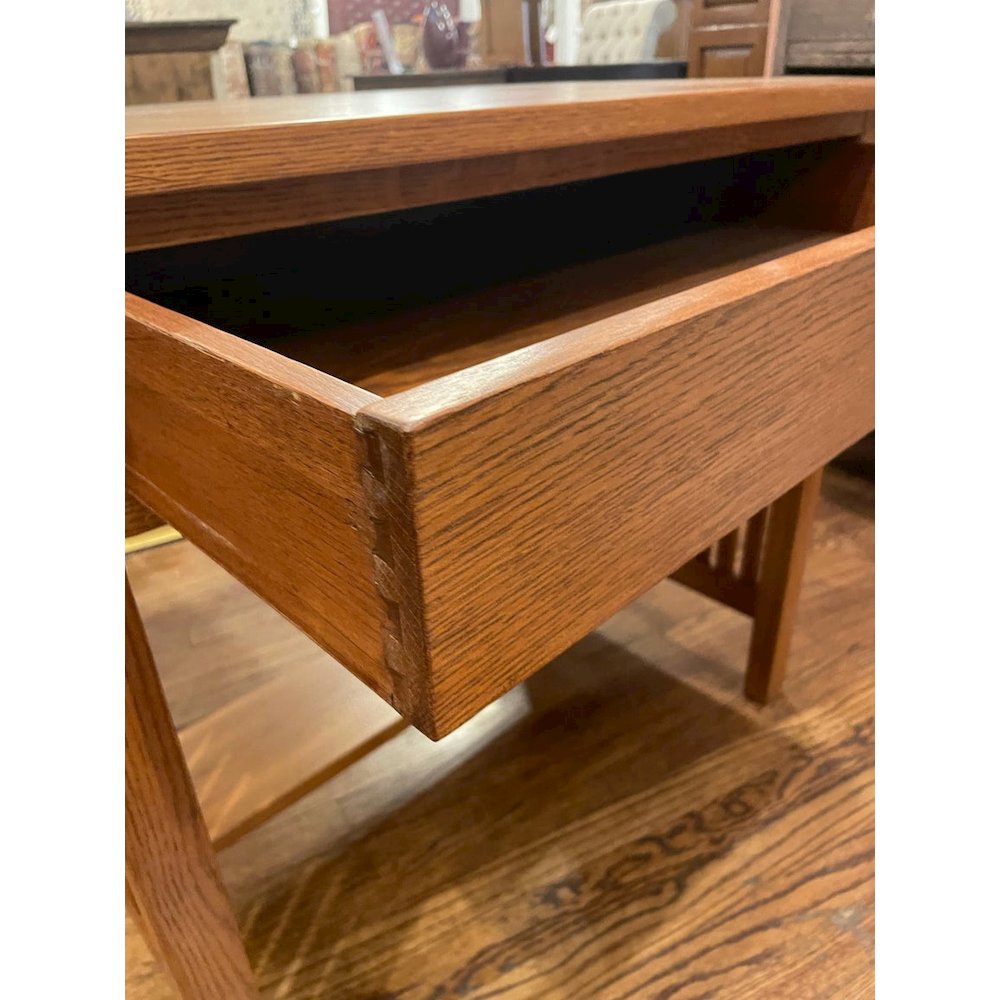 Mission / Arts And Crafts Solid Oak Writing Desk - 36 Inch - Michael's Cherry. Picture 3