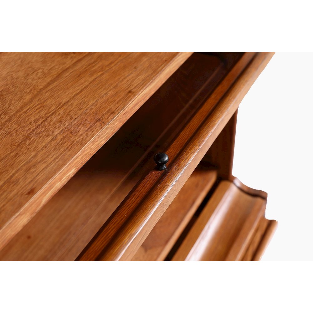 Mission Style Oak Barrister Bookcase 5 Stack-Leaded Glass in Michael's Cherry. Picture 5