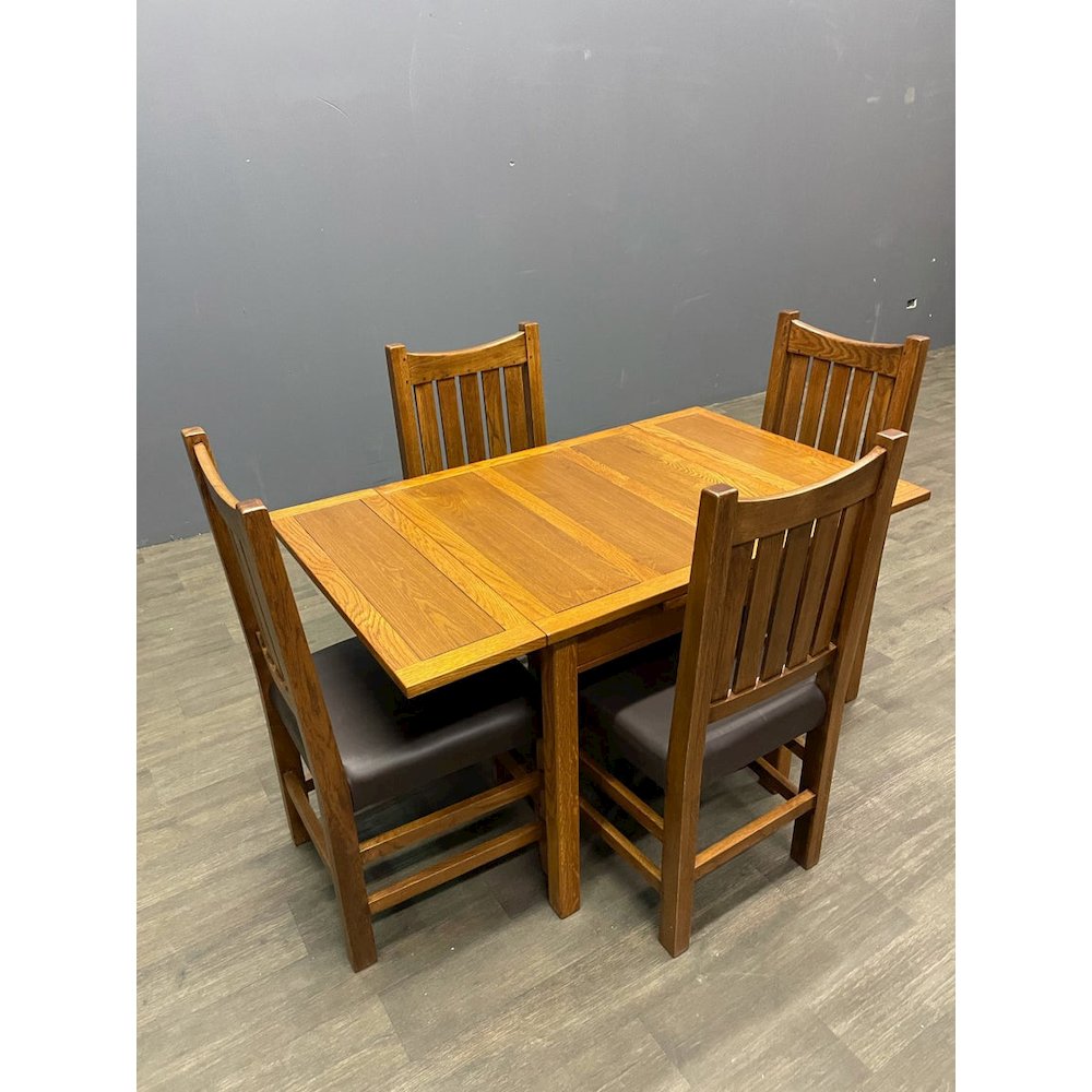 Mission Oak Kitchen Table With 2 Leaves - Michael's Cherry. Picture 2