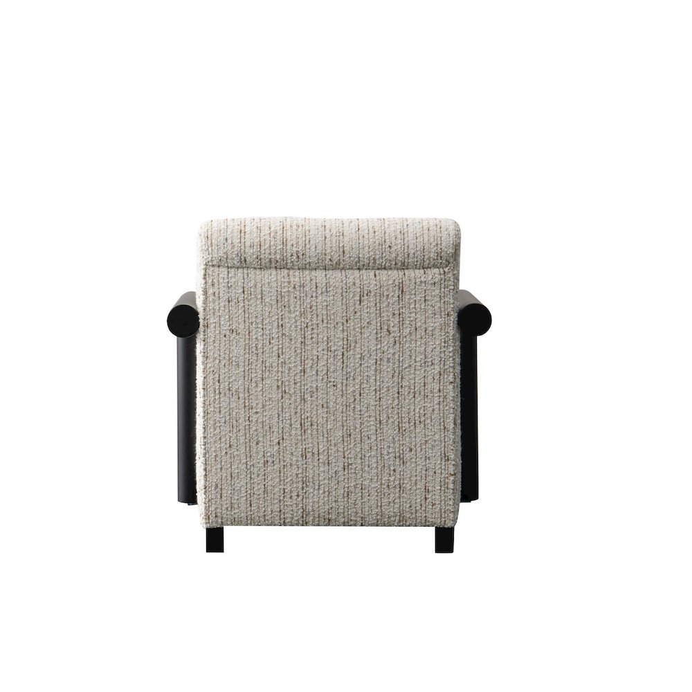 Nora Collection Mid-Century Modern  Arm Chair - Ivory. Picture 5