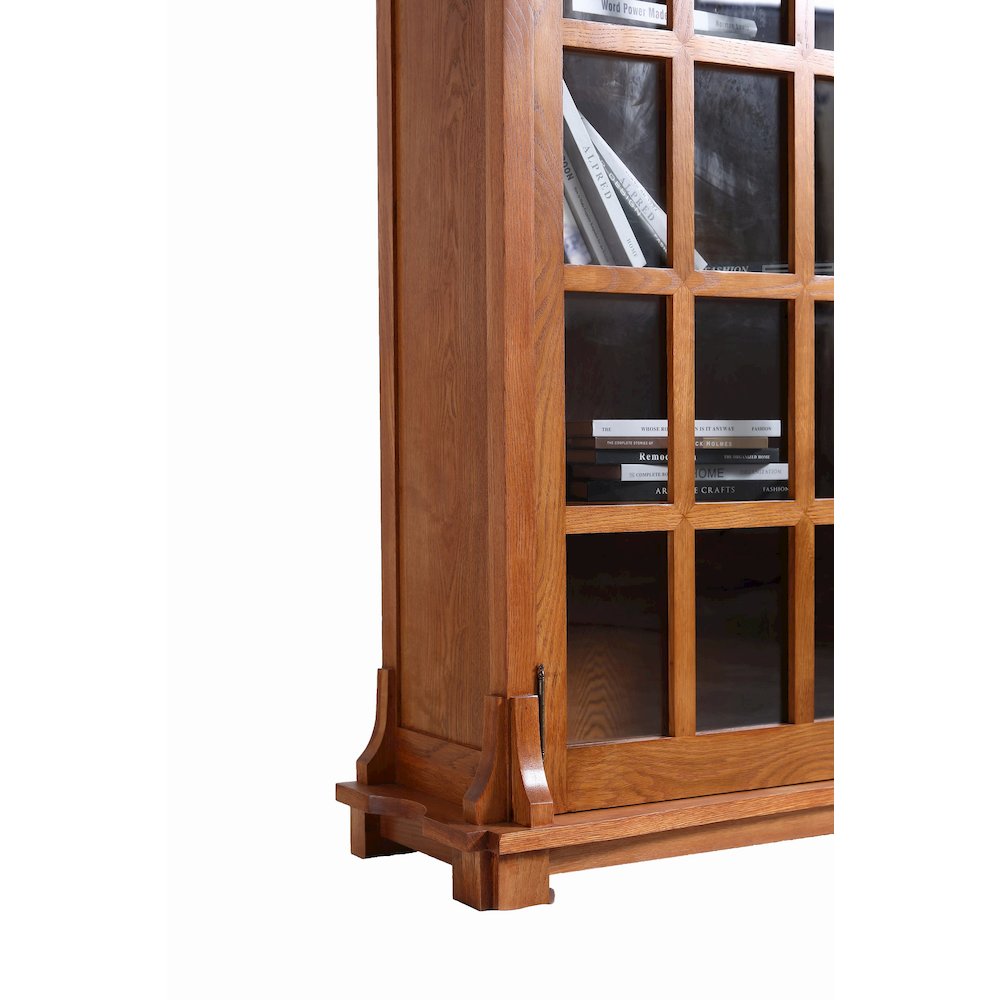 Mission Solid Oak Double Door Bookcase - Michael's Cherry. Picture 6