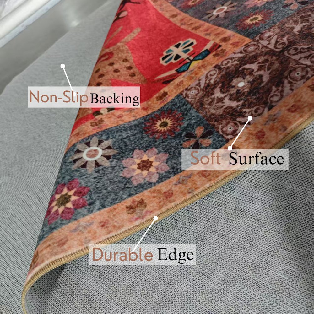 Area Rug Ultra Soft Washable Rug, Non Slip, Stain Resistant Rugs (2'7" x 9'). Picture 6