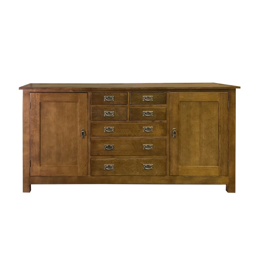 Mission 7 Drawer Sideboard With 2 Doors - Walnut (Aw) - 82". Picture 2