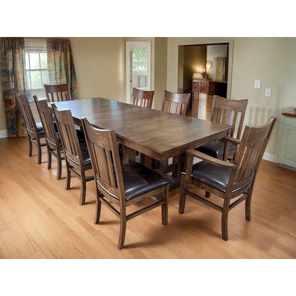 Mission Quarter Sawn Oak Dining Table - Walnut. Picture 1