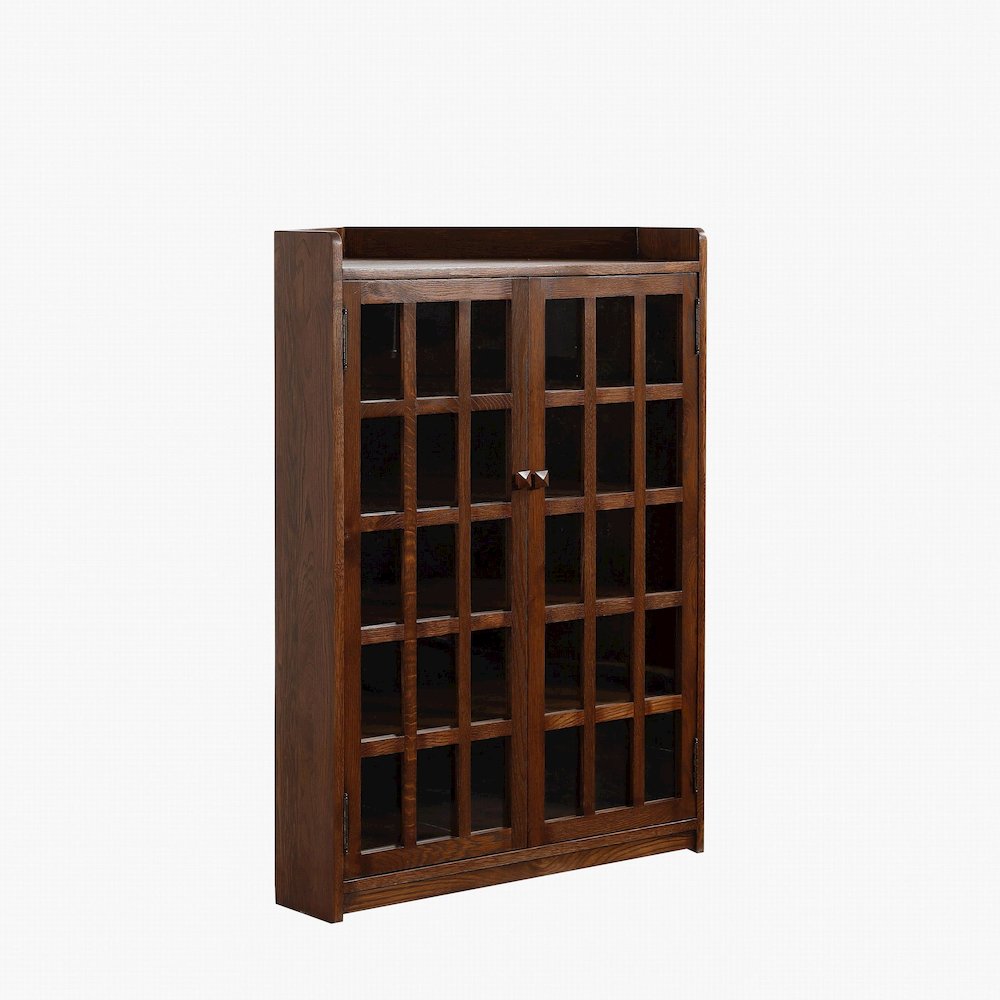 Mission Oak Corner Bookcase / Cabinet - Walnut. Picture 2