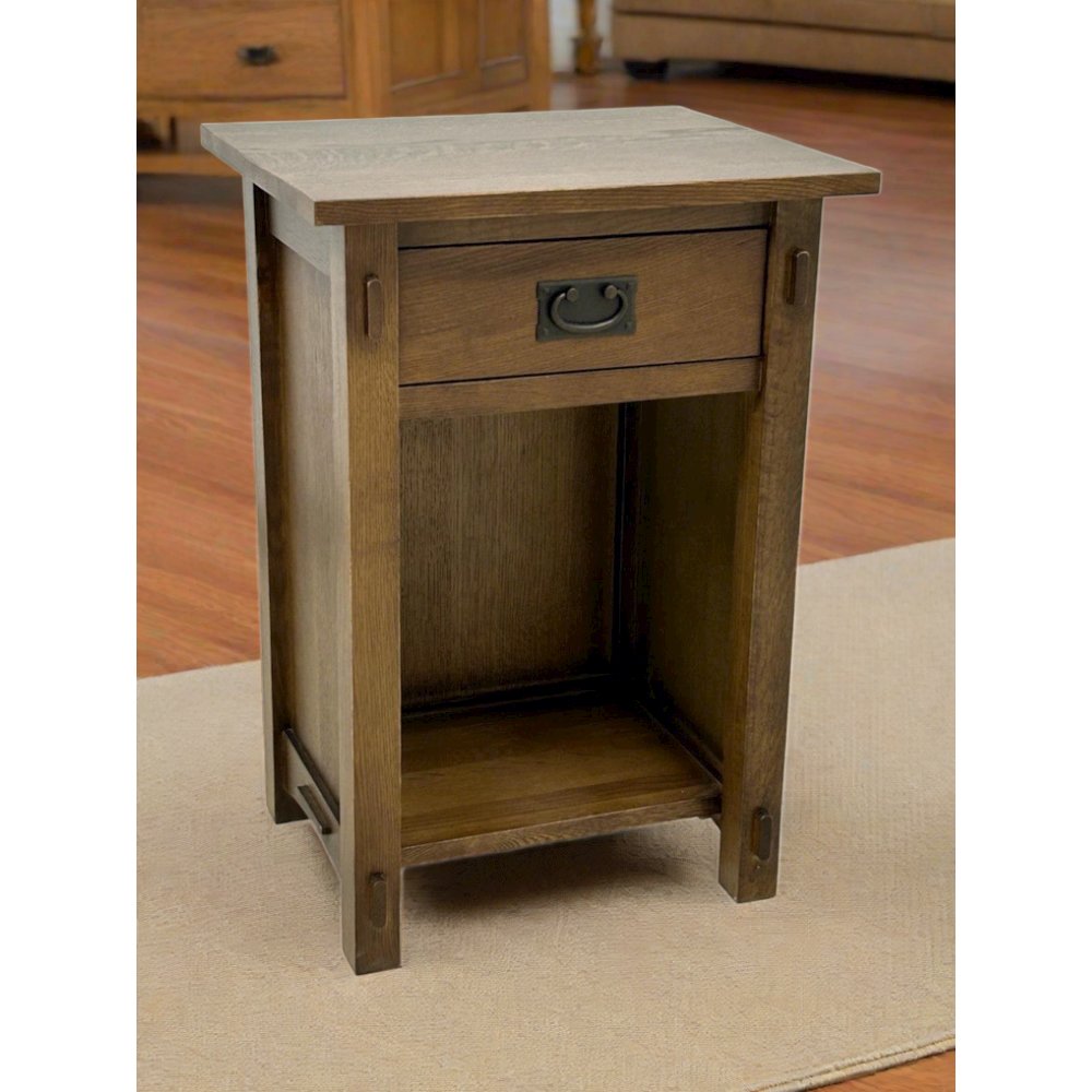 Mission Solid Quarter Sawn Oak 1 Drawer End Table. Picture 1
