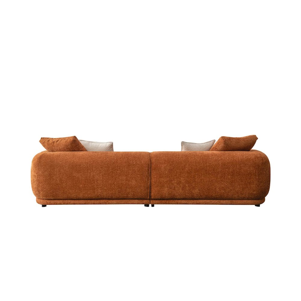 Sunset Collection Mid-Century Modern 4-Seater Fabric Sofa – 118". Picture 2