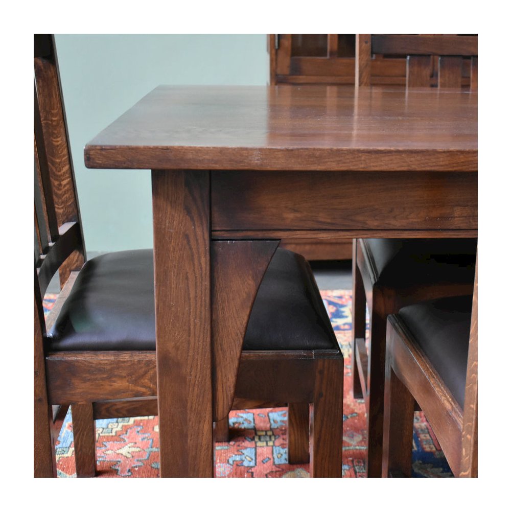 Mission 70" Solid Oak Dining Table - Walnut. Picture 2