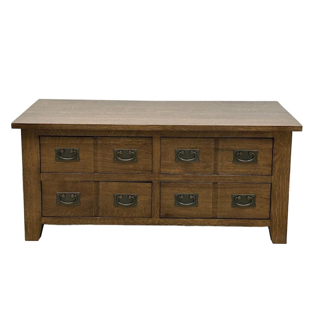 Mission 8 Drawer Coffee Table - Walnut. Picture 1