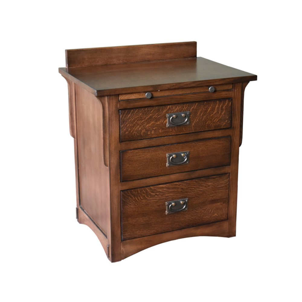 Mission Crofter 3 Drawer Nightstand - Walnut. Picture 1