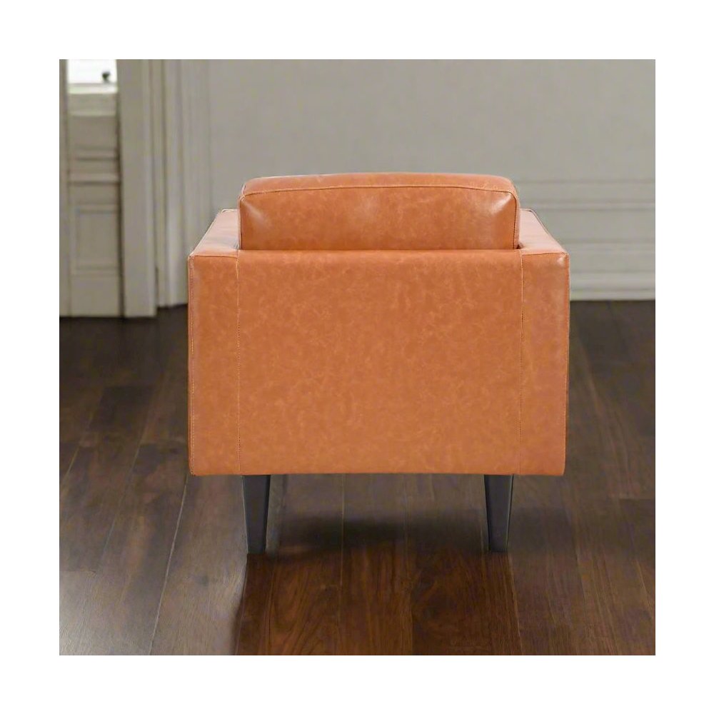 Philippe Top Grain Leather Arm Chair - Tan. Picture 3