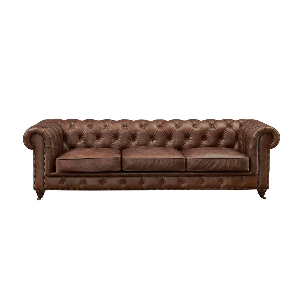 Century Chesterfield Sofa - Dark Brown Leather. Picture 2