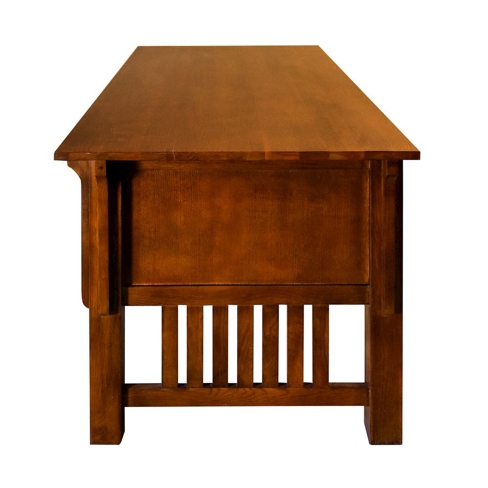 Mission Quarter Sawn Oak 5 Drawer Desk - Michael's Cherry. Picture 3