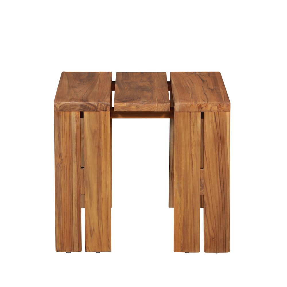 Paradiso Outdoor Teak Wood End Table. Picture 1