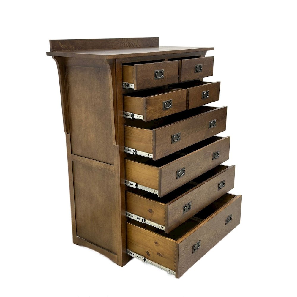 Mission Quarter Sawn Oak 8 Drawer Dresser - Walnut. Picture 3