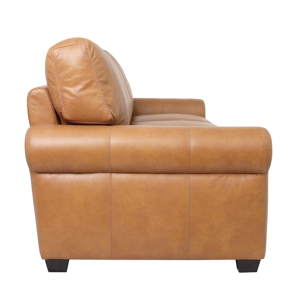 Florentine Top Grain Leather Sofa - Tan. Picture 3