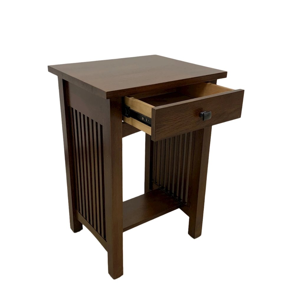 Mission 1 Drawer Spindle End Table - Walnut. Picture 6