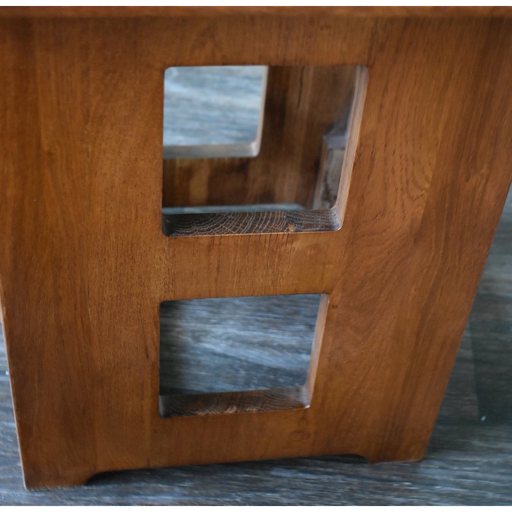 Mission Solid Oak Square End Table with Cut Outs - Michael's Cherry. Picture 5