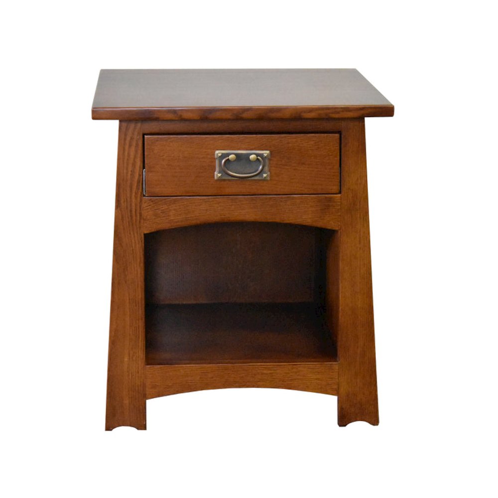 Mission Style Solid Quarter Sawn Oak Keyhole End Table - Michael's Cherry. Picture 2